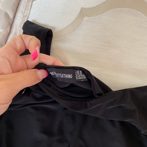 One shoulder Oring Black Bodysuit - Picture 4 of 4